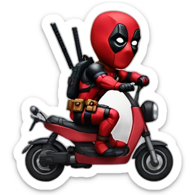Deadpool scooting on his butt sticker