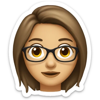 femme brune lunettes qui fait du barebow, cheveux mi long, brun, yeux un peu en amande sticker