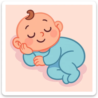 a baby peacefully sleeping, soft pastel colors, gentle lighting, simple background sticker