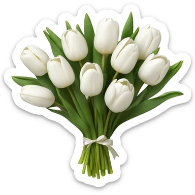 White tulip bouquet  sticker