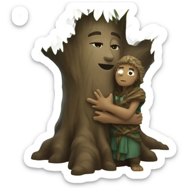 Druid hugging a tree sticker
