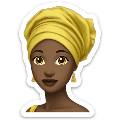 Nigerian woman with gele sticker