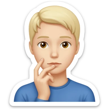 Persona indecisa tocándose la barbilla. sticker