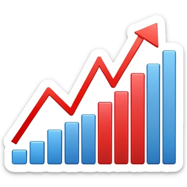 graph with line going down and the line being red sticker