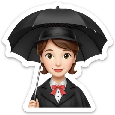 Mary Poppins with an umbrella sticker