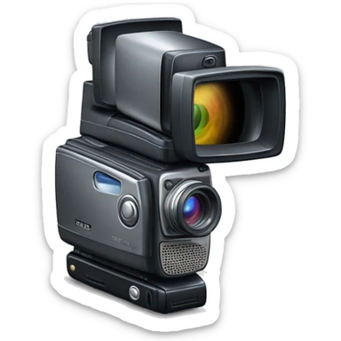 compact 1990s hard disk camcorder with flip out tilting screen sticker