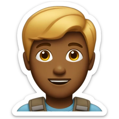 A brown boy with big hip sticker