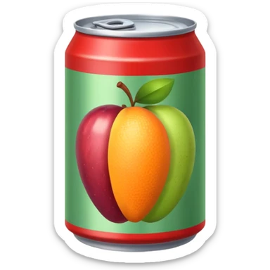 a can of fruit, simple, clear sticker