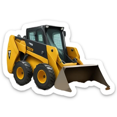 Skid steer pushing topsoil  sticker