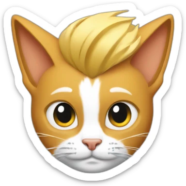 Cat with a johnny bravo hair sticker