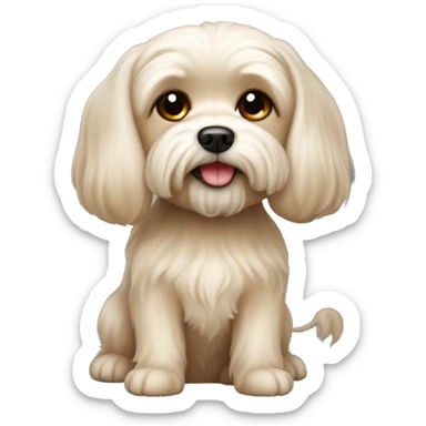 a very light brown Maltese dog sticker