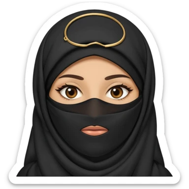 arab woman with niquab cover eyes sticker