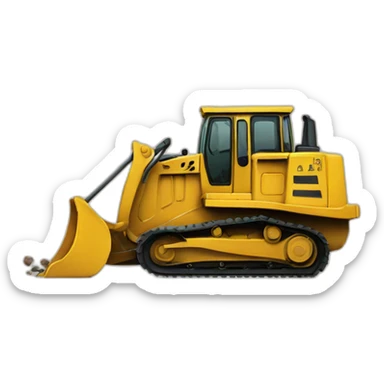 A bulldozer giving birth to a baby bulldozer sticker