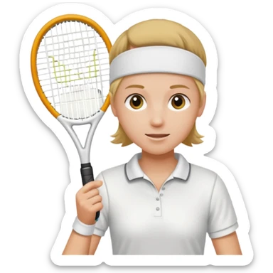 Tennis player with white sweatband sticker