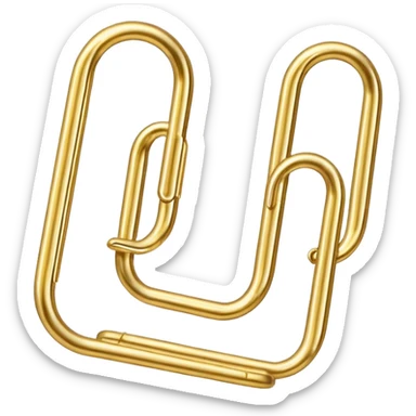 gold paperclip like ios 18 sticker