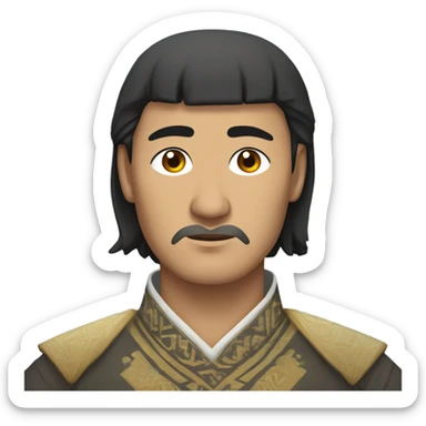 sad  Kazakh men photorealistic serious sticker