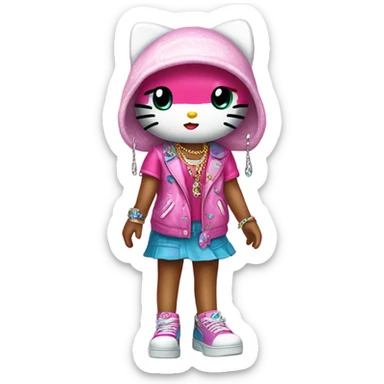 Hello kitty wearing y2k sticker