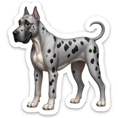 Gray Great Dane with black speckles sticker