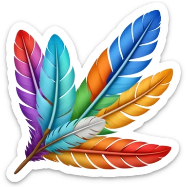 a dovetail consisting of neatly arranged feathers sticker