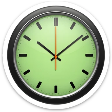 make Clock in minimalism in loght Green color without numbers  sticker