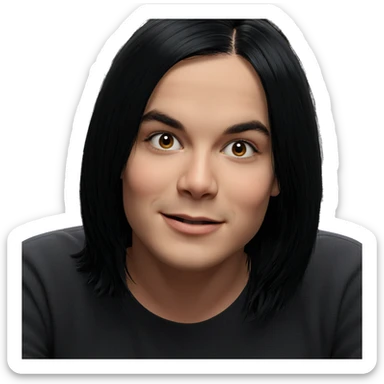 smiling girl with black hair sticker