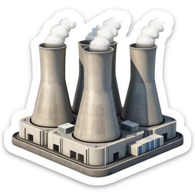 realistic nuclear power  plant with 6 power units sticker