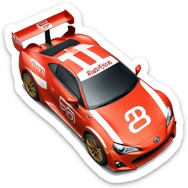 Radio Controlled Toyota 86 shaped like a Formula One race car with exposed wheels  sticker