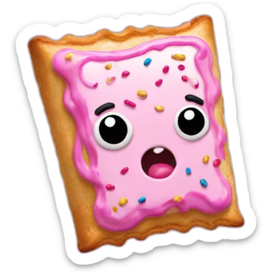 pop tart with pink frosting and sprinkles scared sticker