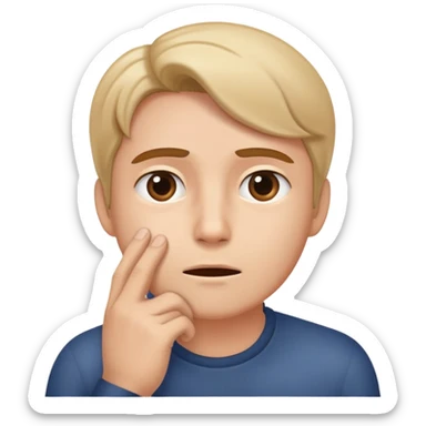 Simple emoji with a hand at the bottom of the chin as if they were grabbing the hair at the bottom of the chin, (dont add facial hair at all). Its like a warning in arabic culture. sticker
