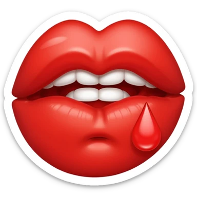 Receiving a lipstick kiss sticker