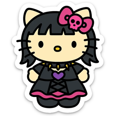 Gothic Hello Kitty sticker