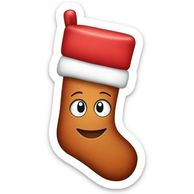 Christmas stocking with candy canes sticker