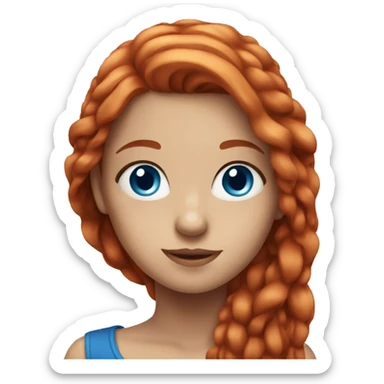 Girl with Long red hair with blue eyes sticker