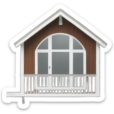 iconic scandinavian architecture wood holiday home from the front sticker