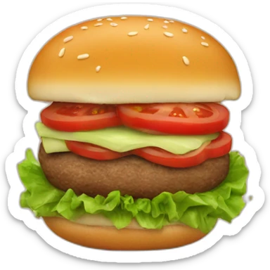 Un burgers qui mange une tomate sticker