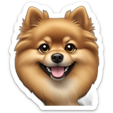 smiling black and tan pomeranian sticker