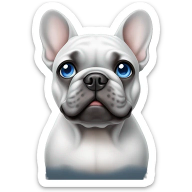 Grey French bulldog with blue eyes sticker