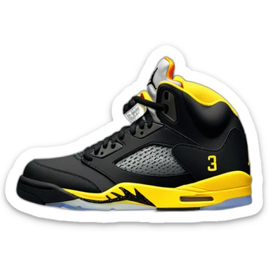 Nike Jordan 5 black and yellow sticker