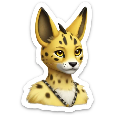 Anthro Renamon-Vernid-Serval-Lombax sticker