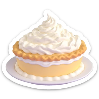 cream pie, classic dessert with whipped cream topping sticker