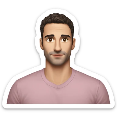 Manu Ríos Fernandez is a 6-foot-tall Spanish actor and model with a lean, athletic build. fair caucasian white skin, dark brown short hair, striking hazel eyes, sharp jawline, high cheekbones, full pink lips, boyish charm sticker