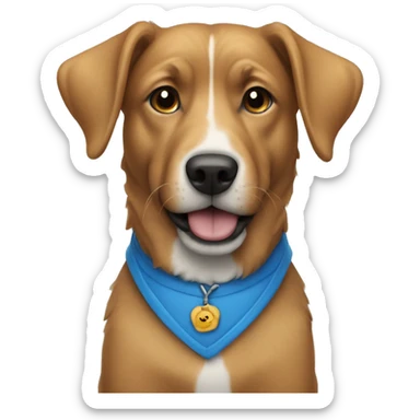 Dog wearing blue outfit sticker