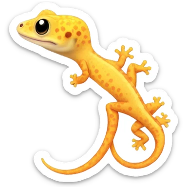 leoard gecko orange and yellow sticker