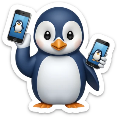 Upset pengu throwing phone sticker