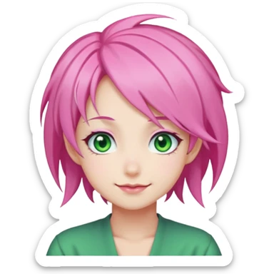 Mitsuri Kanroji, ultra détaillé, sourire narquois, mitsuri Kanroji hairstyle, yeux de lunes supérieure  sticker