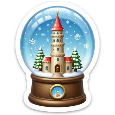 snow-globe, tower inside sticker