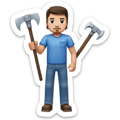 full body Steve from Minecraft sticker