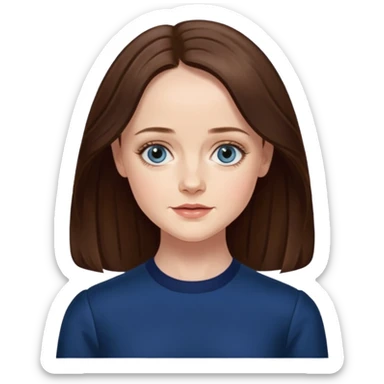 Alexis Bledel in Gilmore Girls with middle parted hair sticker