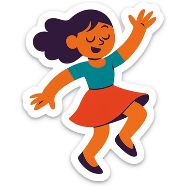 dancing girl sticker