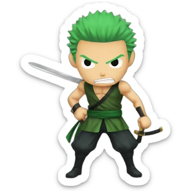 Roronoa Zoro 3 swords angry sticker